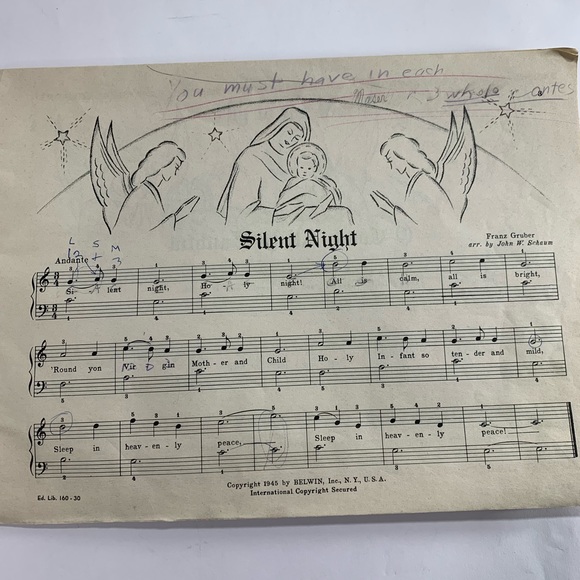 Vintage Piano Music Sheet Book Christmas 1945 John Schaum Belwin USA - Picture 4 of 7